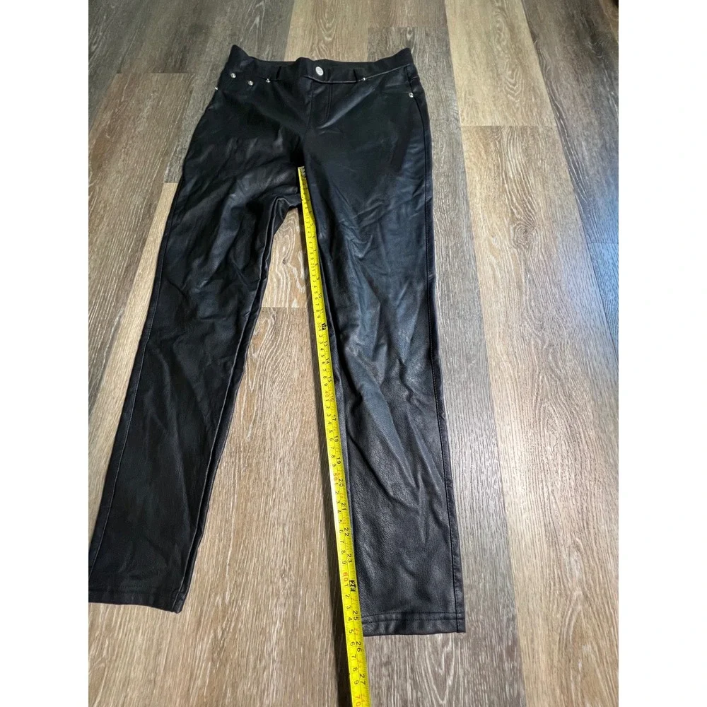 Tagoo Faux‎ Leather Pants Women Large Black High Waisted Stretch Leggings Skinny